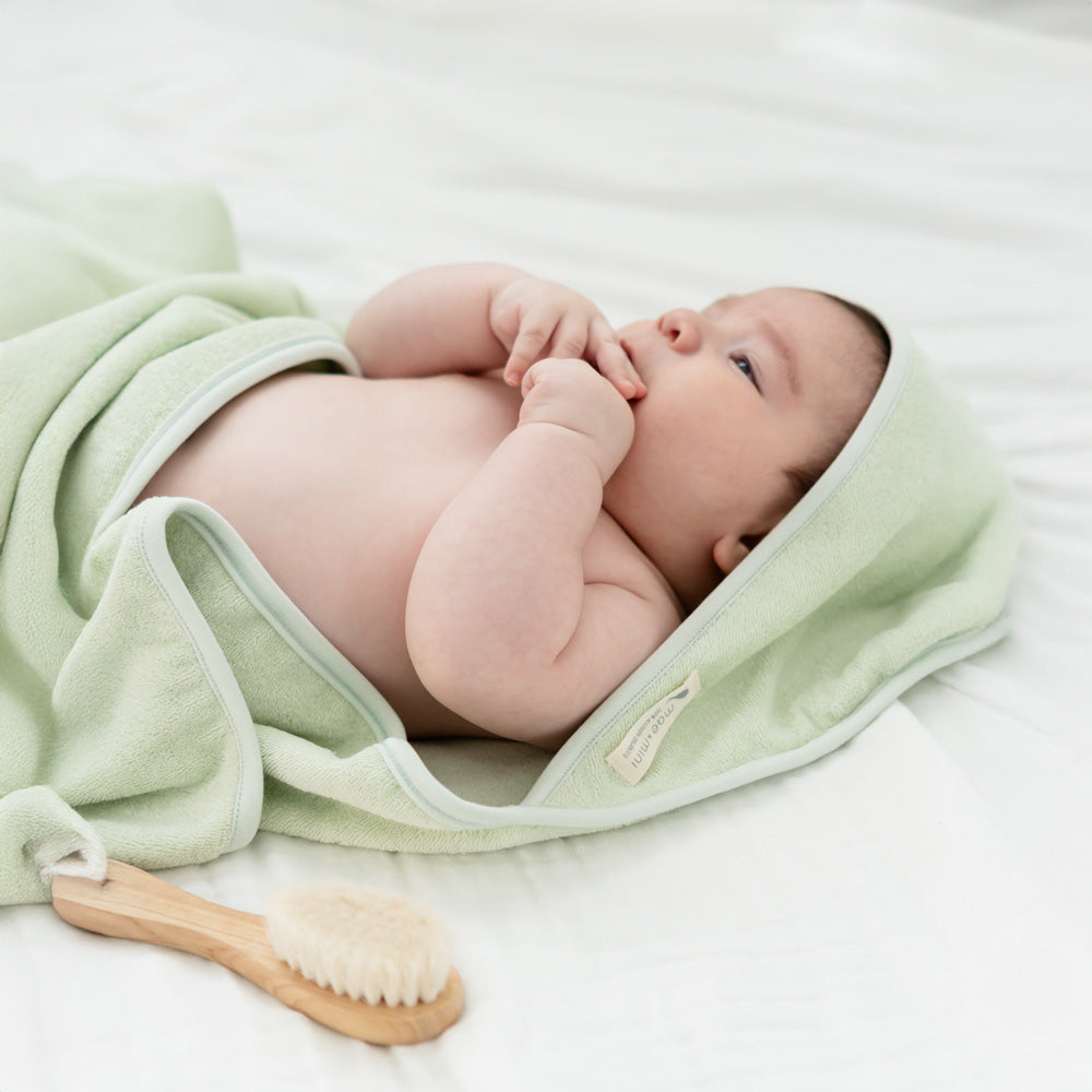 Toalla de Baño con gorro - toalla para bebe de algodon pima Mae & Mini