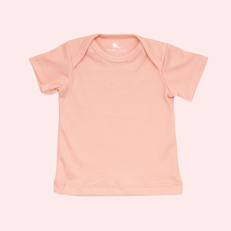 Playerita Manga Corta en Rosa Bebe - ropa organica para bebe